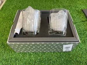 lot 163 image: Waterford Crystal The Millennium 5 Toast Double Old Fashion Pair Glasses