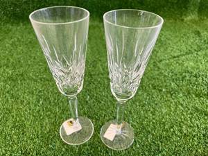 lot 185 image: Waterford Crystal Lismore Tall Flute Glass (2)