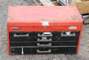 Large Montgomery Steel Tool Box 25 Wide