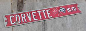 Corvette BLVD Vintage Metal Sign Approx. 20 Inch Long