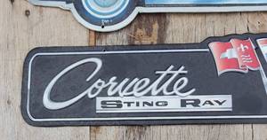 Corvette Sting Ray Vintage Metal Sign, Approx. 20 Inch Long X 10 Inch Wide