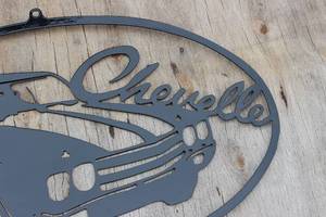 Chevy Chevelle Vintage Cut Out Metal Sign, Oval Shaped Approx. 20 Inch