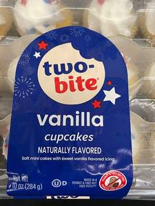 lot 6 image: H - Two-Bite Vanilla Cupcakes - 4 Packs