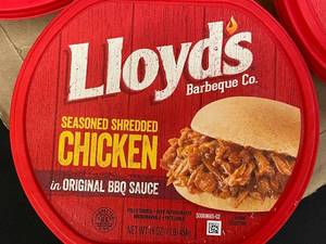 lot 25 image: H - Lloyds Seasoned Shredded BBQ Chicken - Lot of 6 (16 oz each)