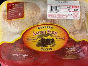 lot 33 image: M - Lot of 4 Packs Gerbers Amish Farm Chicken Fryer Thighs