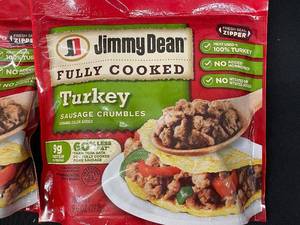 lot 34 image: I - Jimmy Dean Fully Cooked Turkey Sausage Crumbles Lot of 6