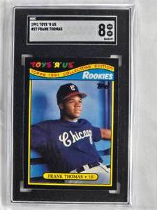 lot 4 image: Frank Thomas Rookie 1991 Topps Toys R Us #27 SGC 8 NM-MT
