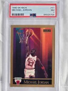 lot 9 image: Michael Jordan 1990 SkyBox #41 PSA 7 NM