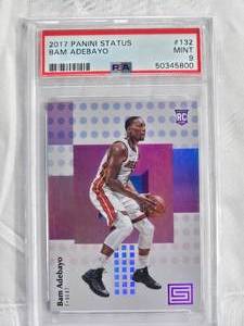 lot 10 image: Bam Adebayo Rookie Card 2017 Panini Status #132 PSA 9 Mint