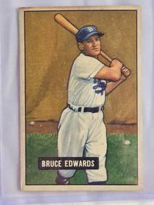 lot 17 image: Bruce Edwards 1951 Bowman #116 Vintage Baseball Card