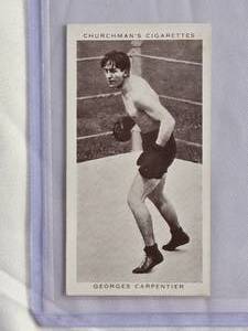 lot 19 image: Georges Carpentier 1938 Churchmans Cigarettes Boxing Personalities #8 Vintage Tobacco Card