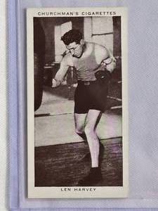 lot 20 image: Len Harvey 1938 Churchmans Cigarettes Boxing Personalities #18 Vintage Tobacco Card