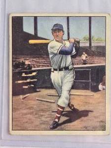 lot 27 image: Bob Elliott 1950 Bowman Baseball Card #20 Boston Braves - Vintage Baseball Card