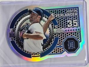 lot 50 image: Justin Verlander 2013 Topps Chrome Die Cut Refractor Dynamic Skill #DY-JVE - Detroit Tigers