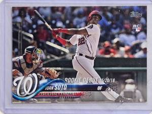 lot 53 image: Juan Soto 2018 Topps Update Series #US104 Rookie Debut - Washington Nationals