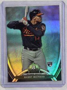 lot 72 image: Manny Machado Rookie 2013 Bowman Platinum #42 - Baltimore Orioles