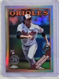 lot 74 image: Gunnar Henderson Rookie 2023 Topps Chrome 35th Anniversary #88CU-8 - Baltimore Orioles