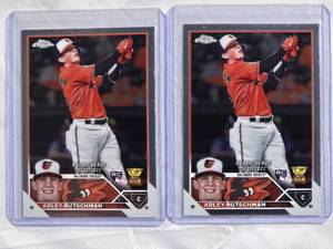 lot 80 image: Lot of 2 Adley Rutschman Rookie 2023 Cards Topps Chrome Rookie Debut #USC1