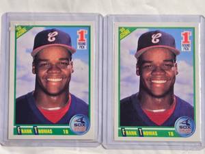 lot 122 image: Lot of 2 Frank Thomas 1st Round Pick Rookie Cards 1990 Score #663 - Chicago White Sox