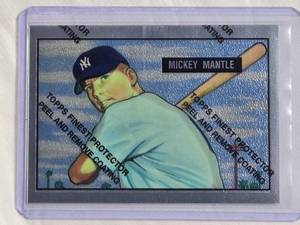 lot 124 image: Mickey Mantle 1996 Topps Finest Reprint of Topps 1951 #253 - New York Yankees