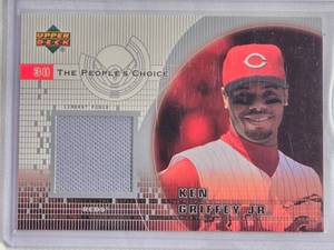lot 127 image: Ken Griffey Jr. 2002 Upper Deck Peoples Choice GAME USED Relic #PJ-KG - Cincinnati Reds