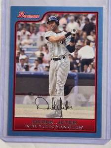 lot 130 image: Derek Jeter 2006 Topps Bowman Blue SP #65 Numbered 230500 - New York Yankees