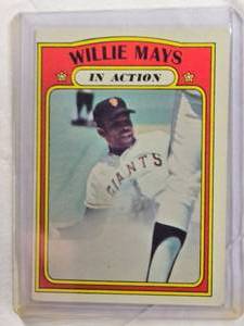 lot 135 image: Willie Mays 1972 In Action #50 Vintage Baseball Card