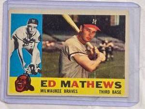 lot 138 image: Ed Mathews 1960 Topps #420 - Milwaukee Braves
