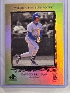 lot 149 image: Carlos Beltran Rookie 1999 Upper Deck Top Prospects #15 - Wilmington Blue Rocks