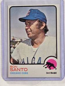 lot 154 image: Ron Santo 1973 Topps #115 - Chicago Cubs