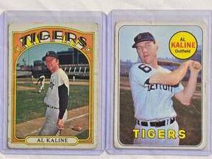 lot 163 image: Lot of 2 Vintage Al Kaline Baseball Cards - 1972 #600 & 1969 #410