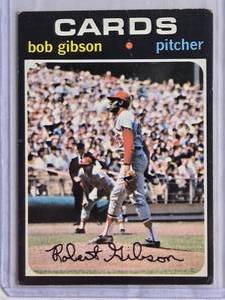 lot 164 image: Bob Gibson 1971 Topps #450 Vintage Baseball Card
