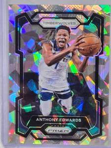 lot 202 image: Anthony Edwards 2023-24 Panini Prizm Cracked Ice SP #108