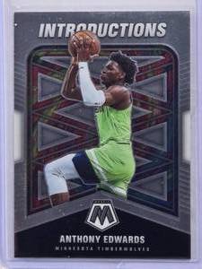 lot 206 image: Anthony Edwards Rookie 2020-21 Panini Mosaic Introductions #10
