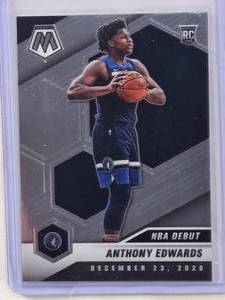lot 208 image: Anthony Edwards Rookie 2020-21 Panini Mosaic NBA Debut #261