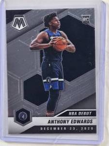 lot 209 image: Anthony Edwards Rookie 2020-21 Panini Mosaic NBA Debut #261