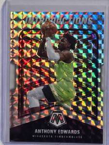 lot 210 image: Anthony Edwards Rookie 2020-21 Panini Mosaic Prizm Introductions #10