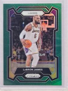 lot 222 image: LeBron James 2023-24 Panini Green Prizm #63