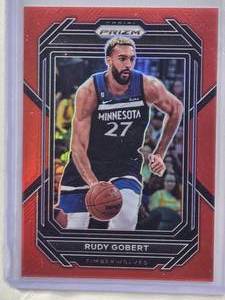 lot 227 image: Rudy Gobert 2022-23 Panini Red Prizm #67 Numbered 1299