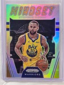 lot 229 image: Stephen Curry 2021-22 Panini Prizm Silver Holo Mindset #9