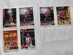 lot 230 image: Lot of 6 Michael Jordan Cards