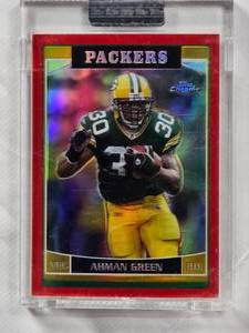 lot 241 image: Ahman Green 2006 Topps Chrome Red Refractor #165 Numbered 132259