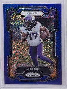 lot 246 image: K.J. Osborn 2023 Panini Prizm Blue Refractor #194, Numbered 425