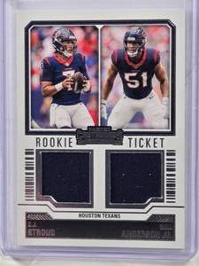 lot 257 image: C.J. Stroud & Will Anderson Jr. Dual Relic Rookie Ticket 2023 Panini Contenders #DS-5