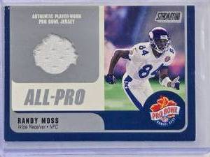 lot 267 image: Randy Moss Pro Bowl Game Worn Relic 2000 Topps Stadium Club #RM-WR