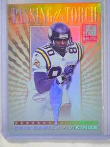 lot 273 image: Cris Carter 1999 Donruss Elite Gold Foil Passing the Torch #17 of 18 Numbered 3931500