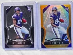 lot 286 image: Lot of 2 Irv Smith Jr. Rookie Cards Panini Orange Prizm #366 Numbered 155249 & Panini Prizm #366
