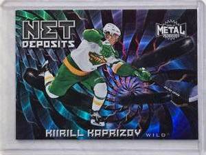 lot 292 image: Kirill Kaprizov Foil Rookie 2020-21 Skybox Metal Universe Net Deposits #ND-1