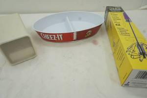 lot 245 image: Tupperware cheese keeper, PringlesCheez-It tray, whisk