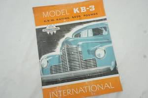 lot 135 image: International Model K B-3  booklet 8 pages